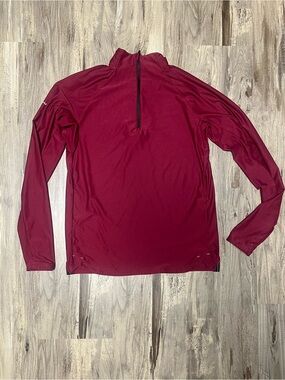 Nathan Sports Womens Dash 14 Zip Running Pullover Maroon NS60100 Size Small